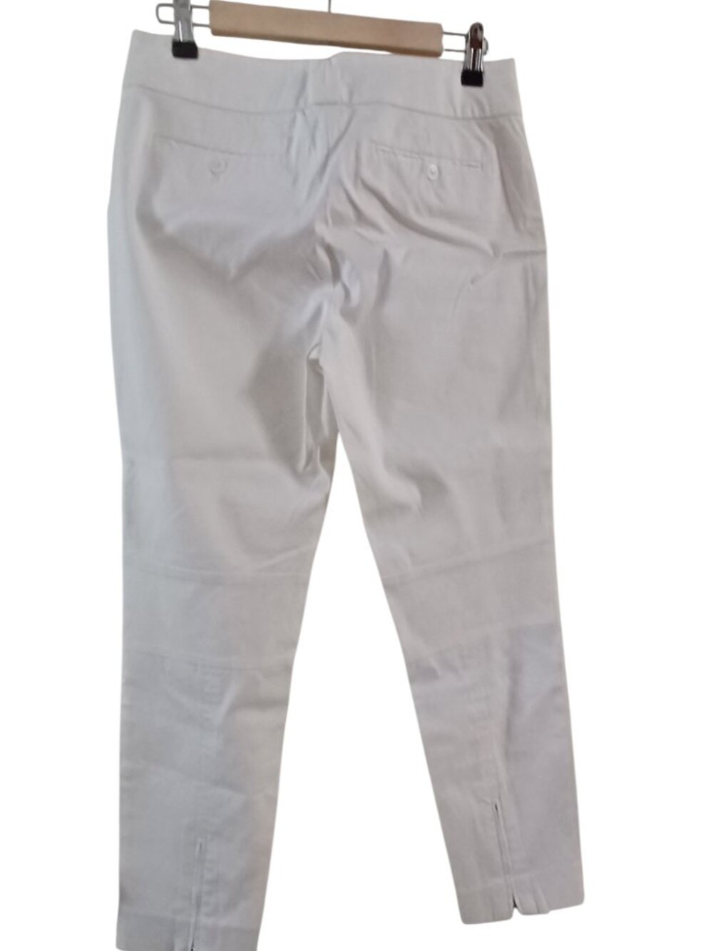 Ralph Lauren Black Label White Flat Front Straight Leg Zip Ankles Pants Size 8 - Picture 4 of 6